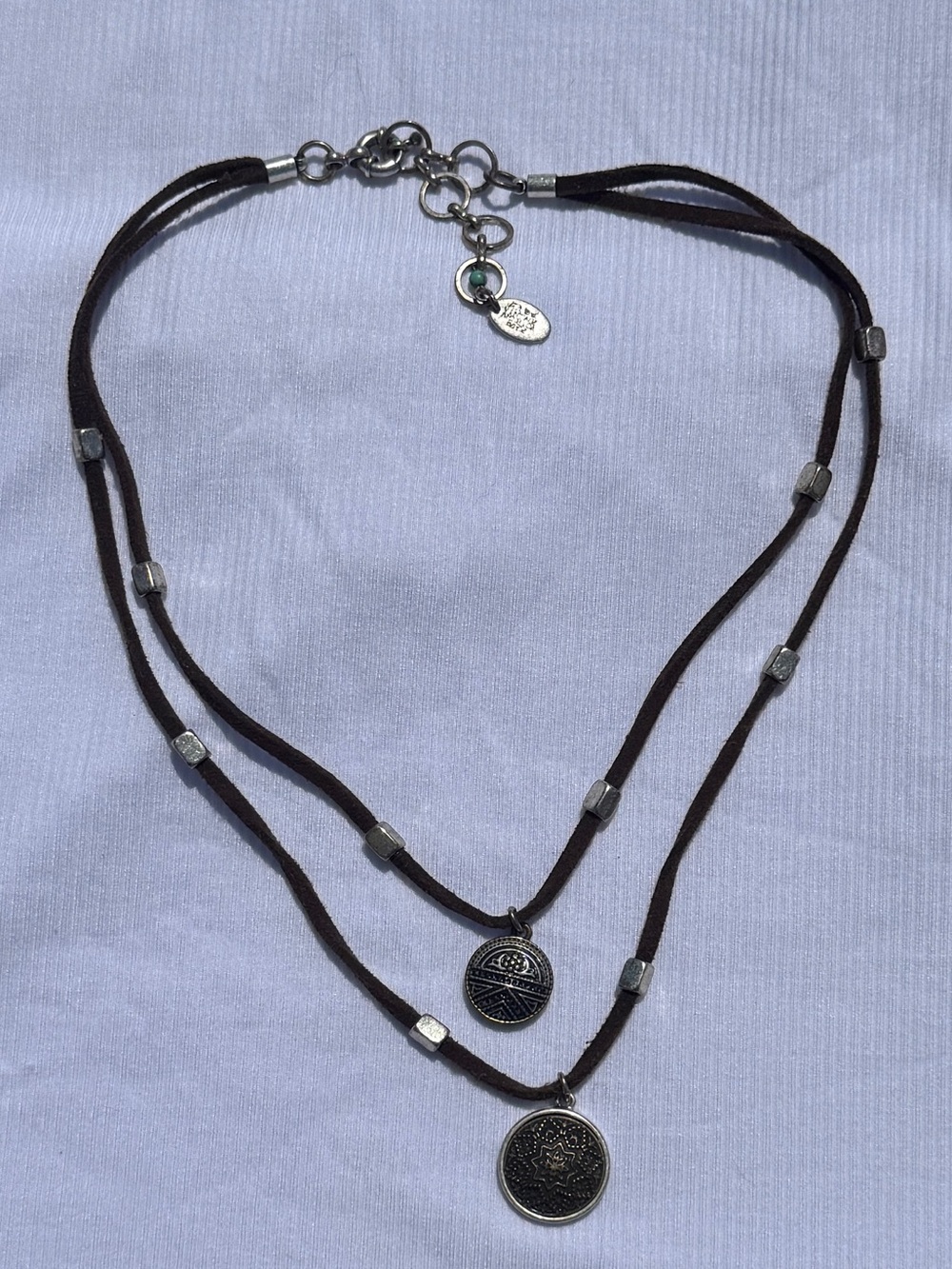 Nine West Vintage American Bohemian Suede and Medallion Necklace